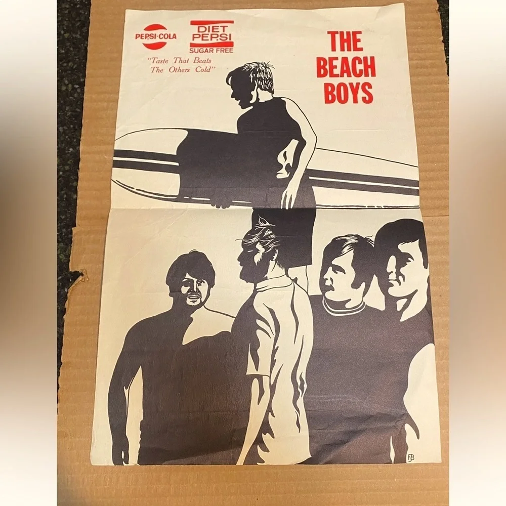 1969 The Beach Boys Concert Poster Authentic Manhattan College NY Silhouette Art - Picture 4 of 6